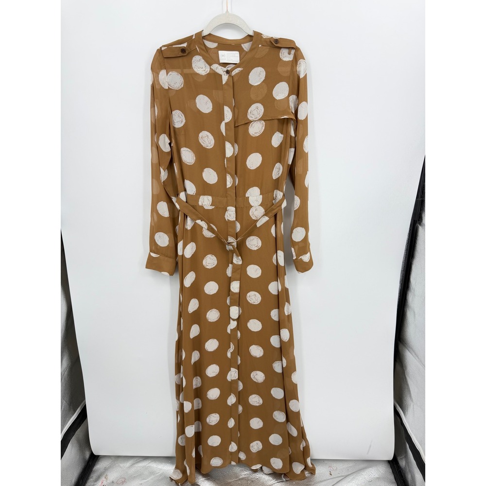 GAP Brown Polka Dot Maxi Dress with White Spots